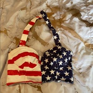 Cropped American flag halter